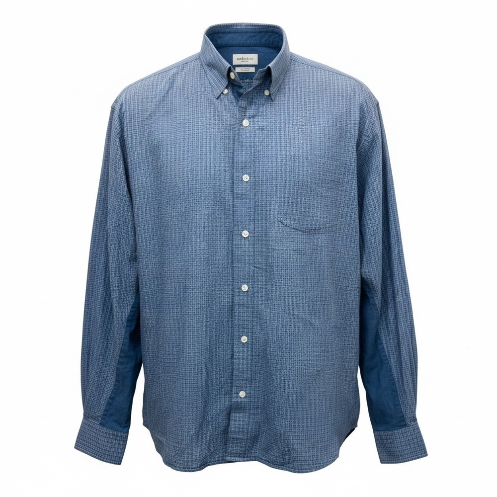 Vintage 90s Polo Ralph Lauren GREGGOR Plaid Button Down Shirt Size Large Blue